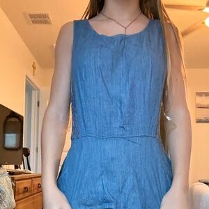 Jolt Denim Blue Sleeveless Jumpsuit